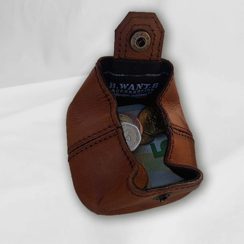 Capo Dyed Wallet Dark Brown. with purse