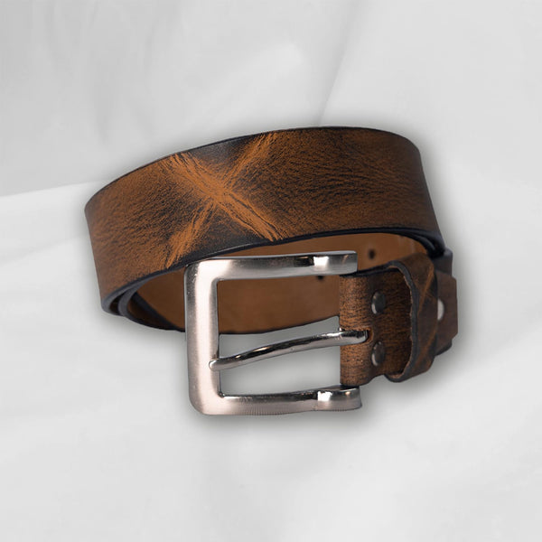 38.mm Head Dyed Leather Belt Black Asphalt - Black Asphalt