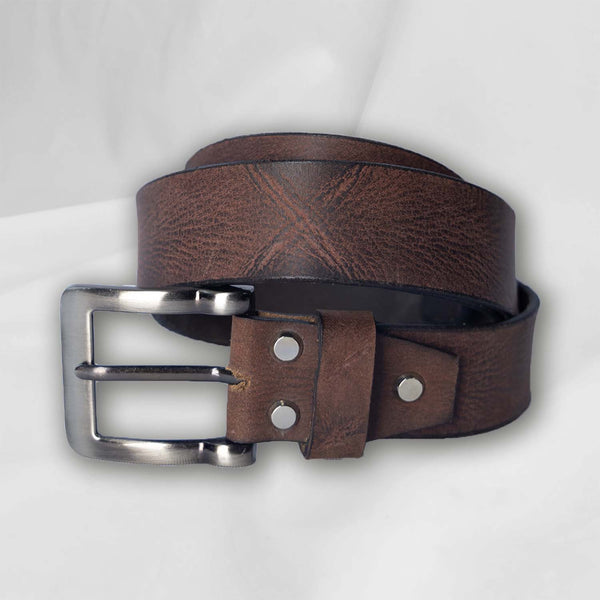 38.mm Head Dyed Leather Belt Black Asphalt - Black Asphalt