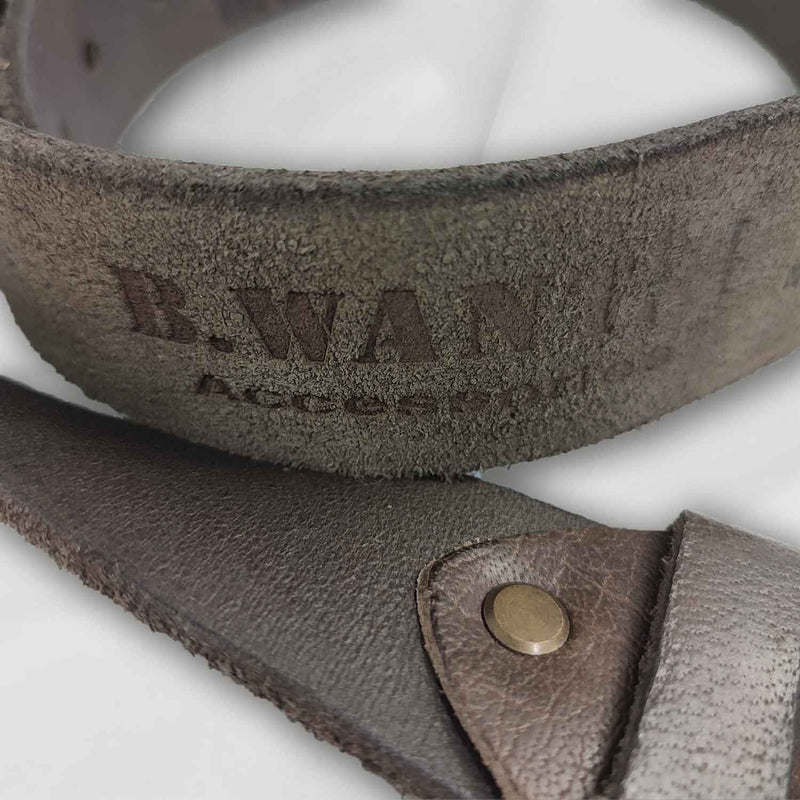 Buffalo Leather Belt 38.mm Head Dyed Dark Brown D. Chocolate