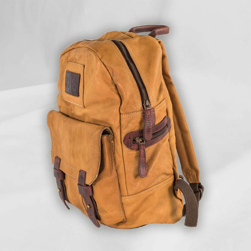 Leather BackPack Side Zip front pocket with trimming Tent Original