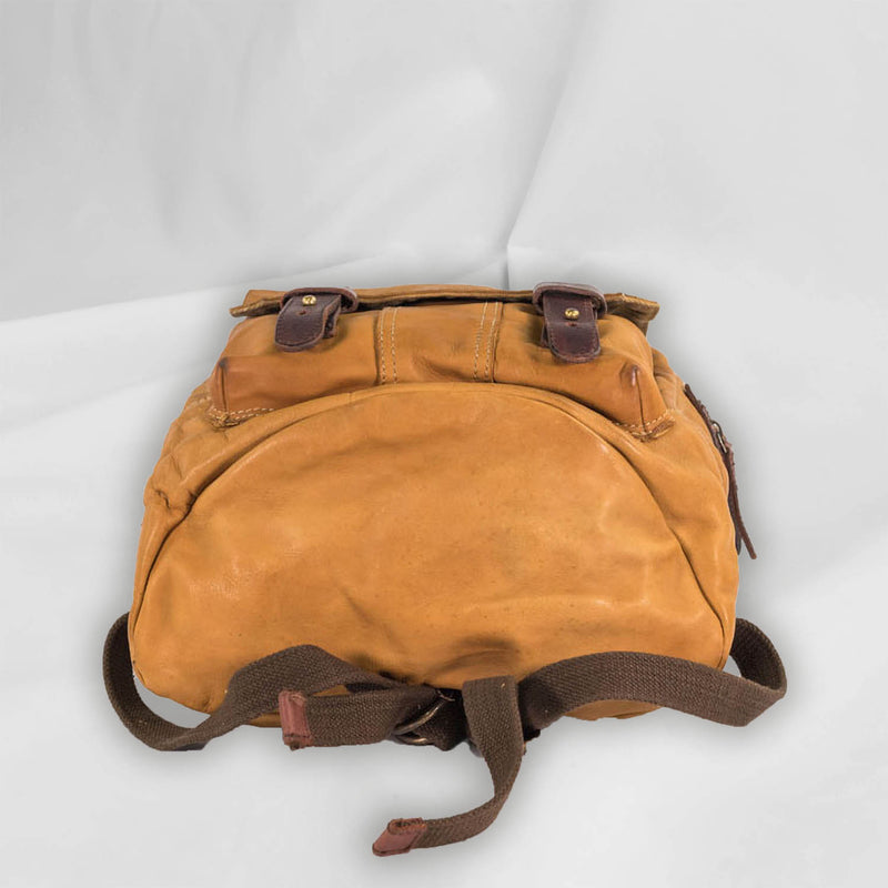 Leather BackPack Side Zip front pocket with trimming Tent Original