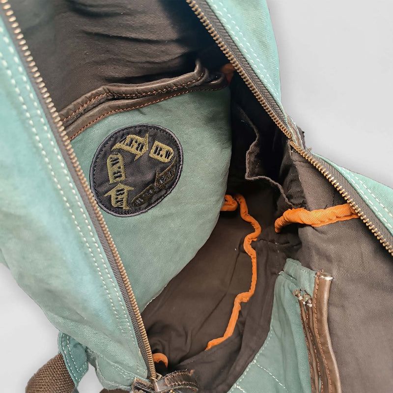 Zaino Toppe TintoCapo BackPack Patch Overdye Side Zip front pocket Tent Original - with Lining Petrol Green