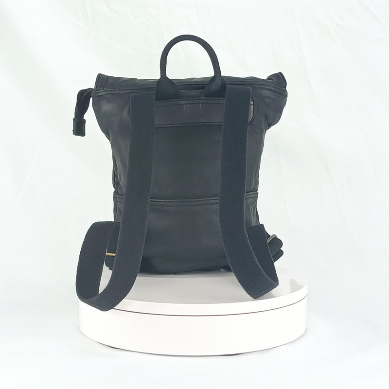 Leather BackPack "Gas Mask" with trimming Tent Original Black NDM