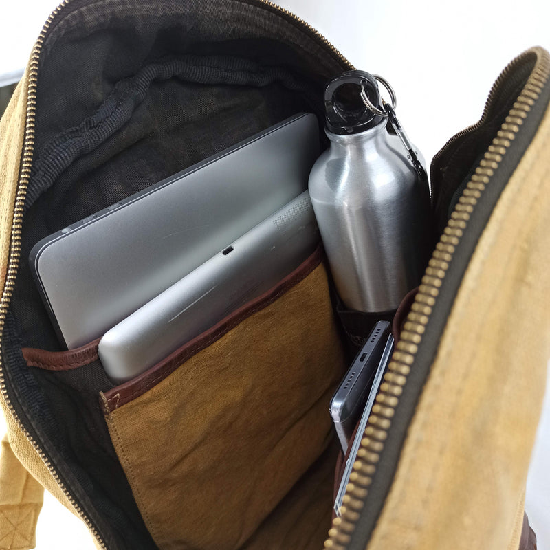 Zaino multitasche interne Laptop BackPack Side Zip front pocket Tent Railway - with Lining