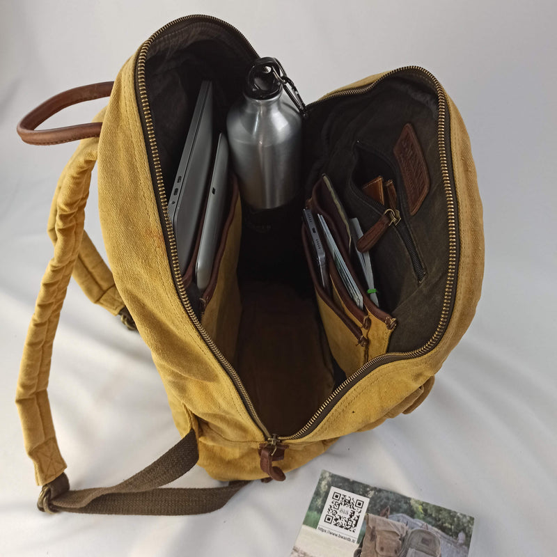 Zaino multitasche interne Laptop BackPack Side Zip front pocket Tent Railway - with Lining