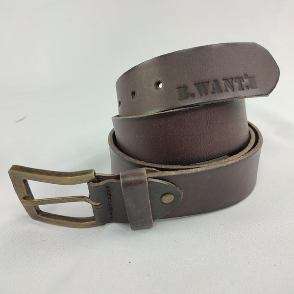38.mm buffalo leather belt with black border