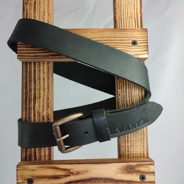 Cintura Pelle  38.mm Tinto Capo Nero Asfalto - Black Asphalt