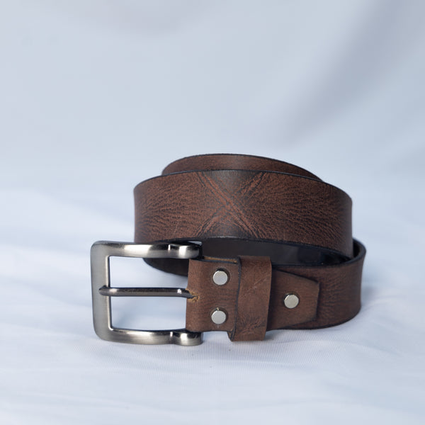 Cintura Pelle Cognac 38.mm Anticata a Mano - Cross Design