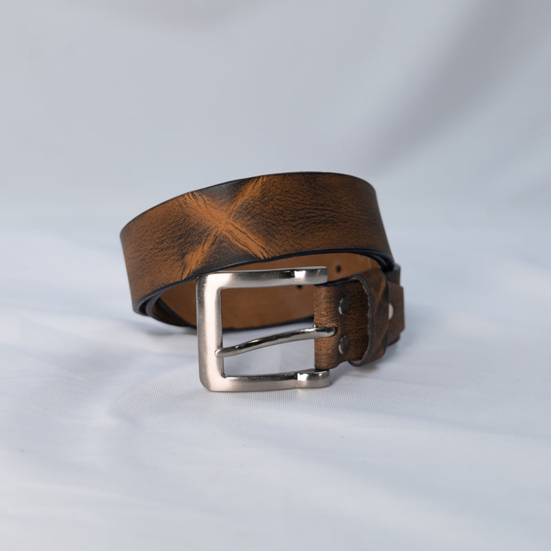 Cintura Pelle Beige 38.mm Anticata a Mano - Cross Design