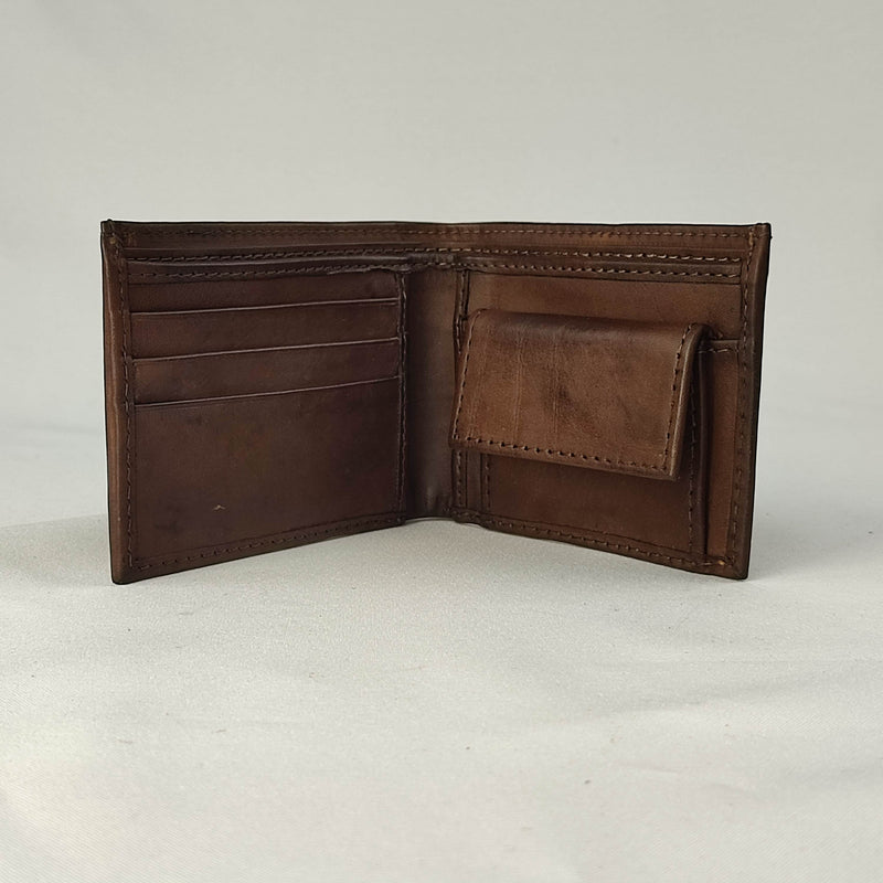 Capo Dyed Wallet Dark Brown. with purse