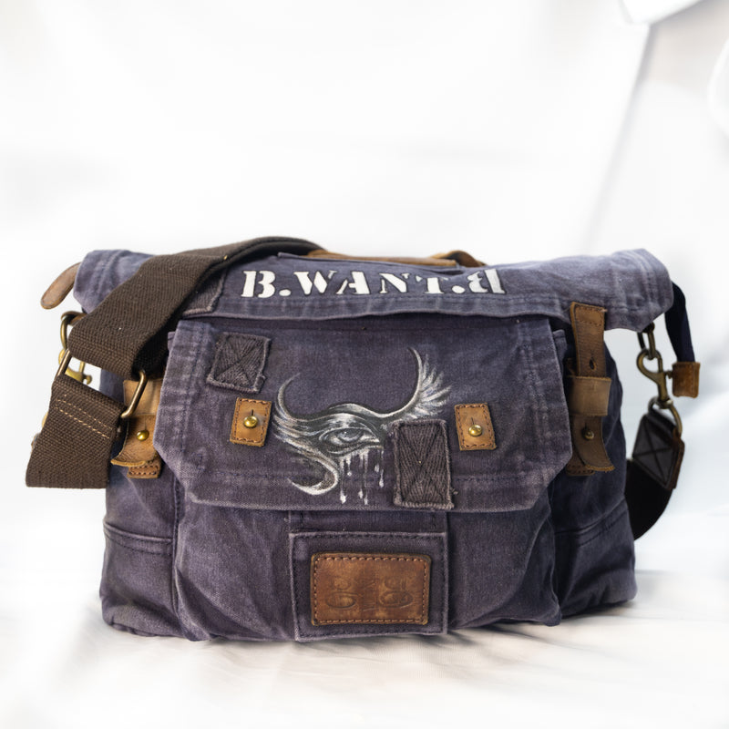 SHOULDER BAG SHOPPER Multi-pocket Hand Painted