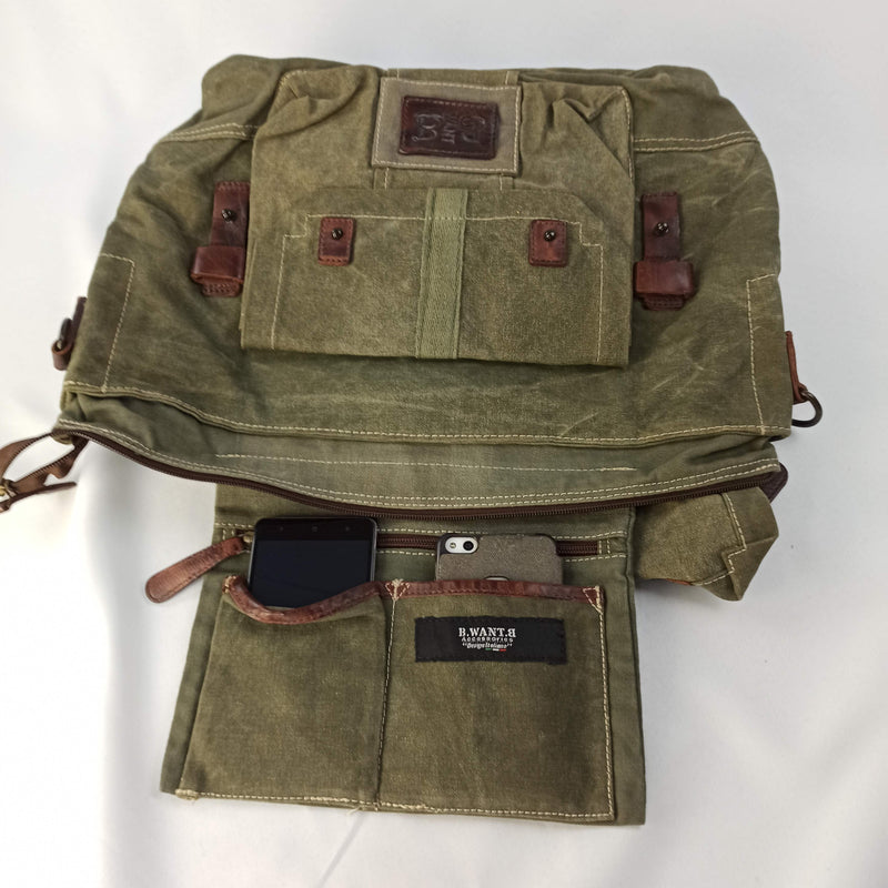 Postina Shoulder Bag with Tent Original Green "Messenger / BackPack" Backpack function