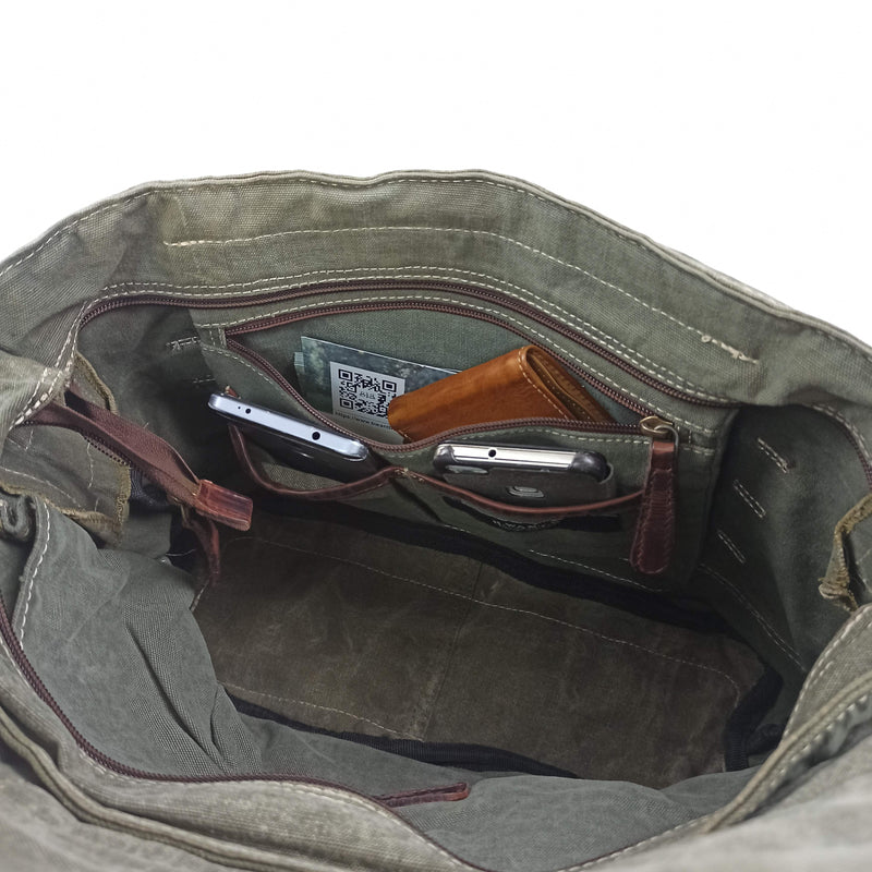 Postina Shoulder Bag with Tent Original Green "Messenger / BackPack" Backpack function
