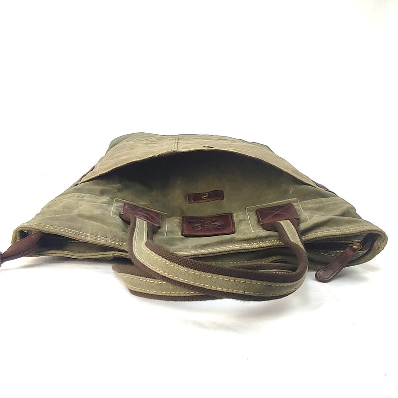 Folding Bag - Shoulder and Shoulder - Shopper Tote Shoulder Bag "Tent Original Green"